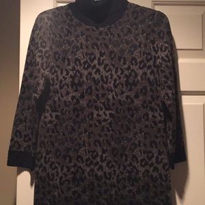 NWOT Worth Black and Tan Leopard Dress - 8 -